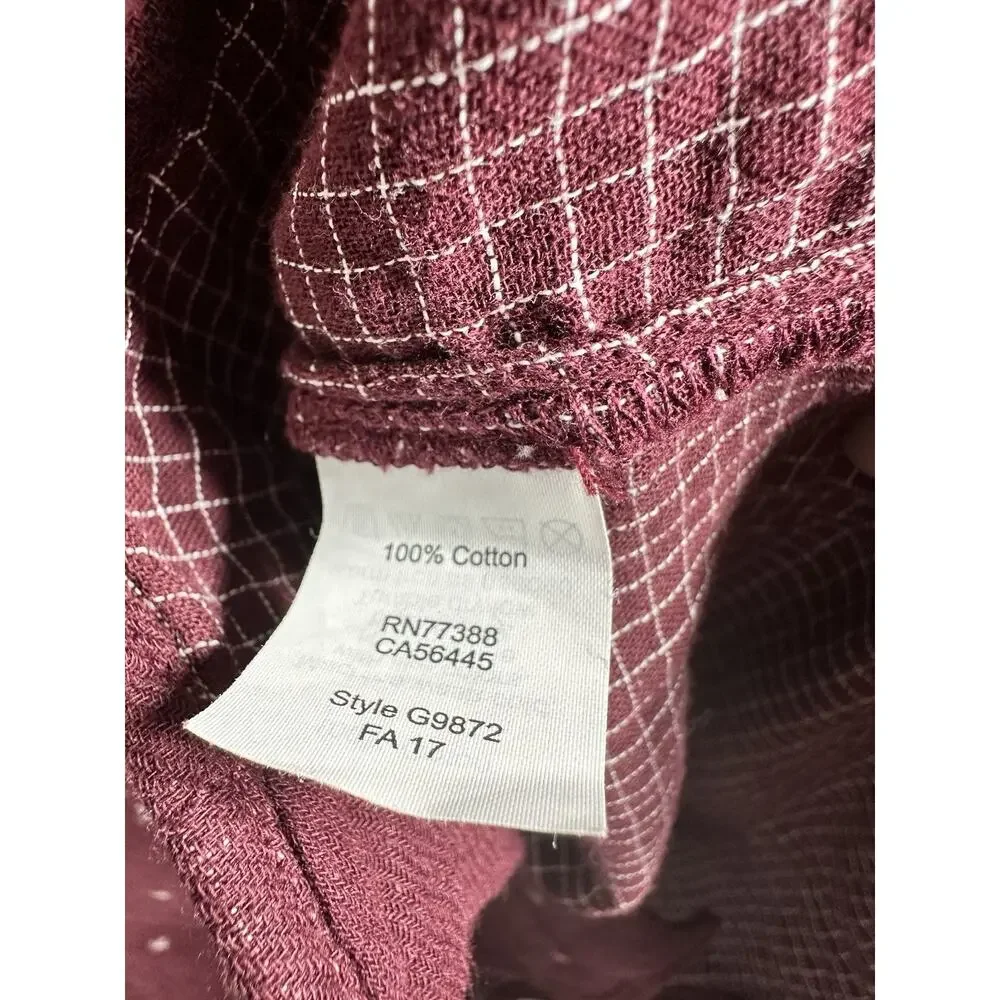 Madewell Women’s Burgundy Geometric Collared Button-Up Long Sleeve Shirt XS